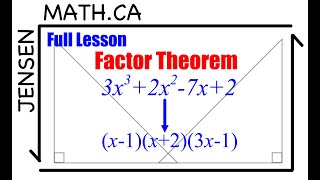 22 Factor Theorem full lesson  grade 12 MHF4U  jensenmathca [upl. by Boonie142]