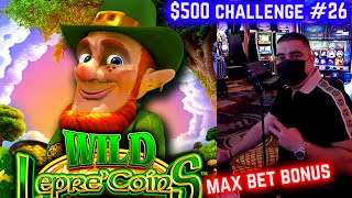 Max Bet Bonus On Wild LepreCoins Slot  500 Challenge To Win At Casino EP26 [upl. by Naomi994]