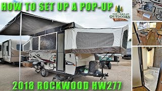 How To Popup 2018 ROCKWOOD HW277 High Wall Folding Tent Setup Walkthrough RV Camper Colorado Dealer [upl. by Leamiba]