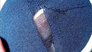 Sew a hole in jeans  Sewing Tutorial  Repair your clothes [upl. by Ahsatak]