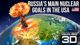 All Nuclear Targets in the USA nuclear war simulation with Russia China [upl. by Dracir511]