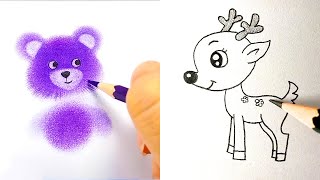 EASY AND COOL DRAWING TRICKS SIMPLE DRAWING TUTORIALS AND TIPS [upl. by Nicole680]