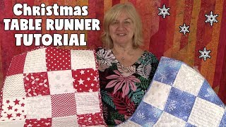 Charm Square Christmas Table Runner Tutorial  Easy DIY [upl. by Notelrahc]