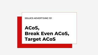 Sellics Advertising ACoS Advertising Cost of Sales [upl. by Derdlim524]