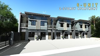 Project 2 6UNIT 2STOREY APARTMENT on 14m x 24m LOT  MODERN SMALL HOUSE DESIGN  2 BEDROOM [upl. by Neala]