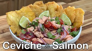 Ceviche de Salmon facil y sabroso how to make Salmon Ceviche [upl. by Aninay]