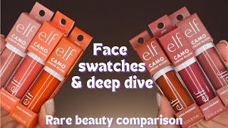 NEW ELF Camo Liquid Blush  In depth face swatches on medium olive skin [upl. by Nilyram440]