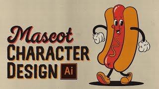 How to Draw a Retro Mascot Character Design in Illustrator [upl. by Cruce]