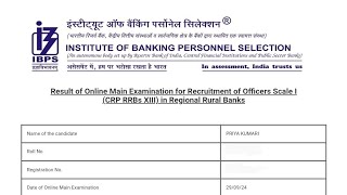 IBPS RRB PO MAINS My scorecard after Interview rrbpomains rrbpo [upl. by Gyatt]