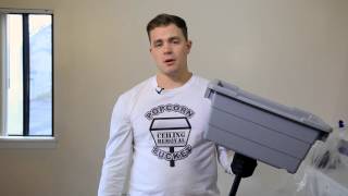 How to Remove a Popcorn Ceiling Using A Popcorn Ceiling Removal Bucket  DIY Product Demonstration [upl. by Falkner]