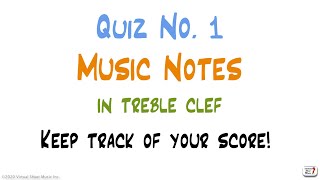 Quiz 1  Notes in Treble Clef  two octaves notes flashcards [upl. by Cianca]