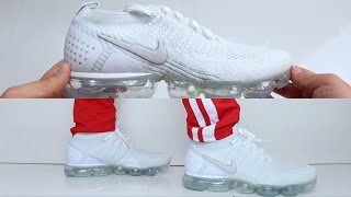 Nike Air Vapormax Flyknit 20 Triple White  UNBOXING amp ON FEET [upl. by Charlotta860]