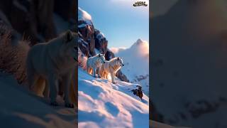 Snow White Wolf Couple Meets for the First Time in a Winter Wonderland You Must See  wolf animals [upl. by Enorel]