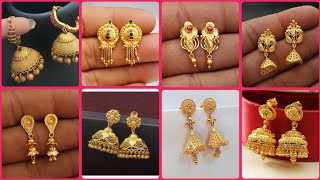 latest gold earrings designs short earrings stud earrings designs 2024Earrings For Daily Wear [upl. by Nicko]