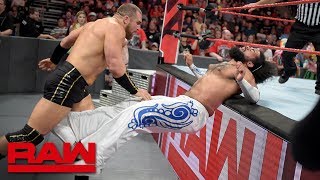 Mojo Rawley mauls No Way Jose at ringside Raw July 2 2018 [upl. by Lavery]