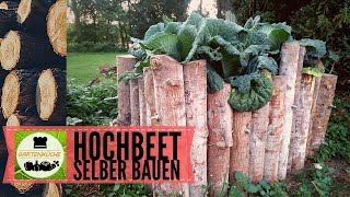 Hochbeet selber bauen aus Baumstämmen [upl. by Akenehs]