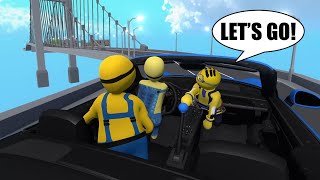 3 MINIONS DRIVING PORSCHE in HUMAN FALL FLAT [upl. by Azzil]