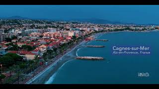 Flying over CagnesSurMer France in the evening [upl. by Merralee967]