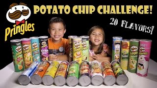 PRINGLES CHALLENGE 20 Flavors Extreme Potato Chip Tasting Contest [upl. by Nairda]