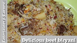 Beef biryani recipe  perfect beef rice with genuine spices spicy amp tender [upl. by Guimond]