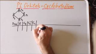 Projection operator method pi molecular orbitals of cyclobutadiene [upl. by Clarine]