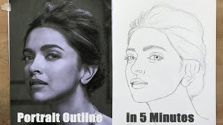 Perfect Portrait Outline in 5 Minutes  HOW TO DRAW FACE  Basic Proportion for Beginners [upl. by Benedikta]