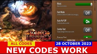 NEW UPDATE CODES UPDATE 48🎃🍬 King Legacy ROBLOX  ALL CODES  28 OCTOBER 2023 [upl. by Aymik]