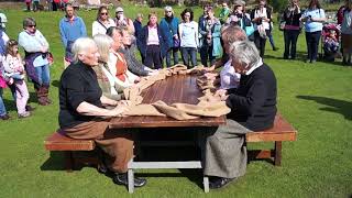 Wool Waulking Display at the inaugural Outlander Day at Highland Folk Museum [upl. by Hendrick]