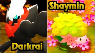 Mythical Darkrai and Shaymin Battle  Pokémon Brilliant Diamond amp Shining Pearl HQ [upl. by Dikmen227]