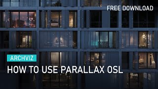 ARCHVIZ  How to use Parallax OSL to create Interior in one polygon  Free Download Scene [upl. by Eatnahc951]