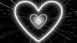 White Heart Tunnel Background  Love Heart Background Animation Video  3hrs Neon Hearts Screensaver [upl. by Shorter]