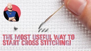 How To Start Cross Stitch With A Knot  Mr X Stitch [upl. by Yenal]