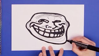 How to draw Troll Face [upl. by Hayikaz]