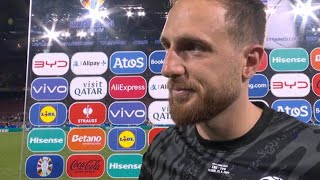 Jan Oblaks interview after the game vs England 25062024 [upl. by Butte99]