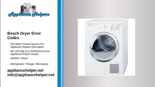 Bosch Dryer Error Codes [upl. by Misak]