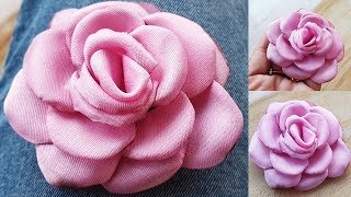 DIY Very Easy And Beautiful Fabric Rose Tutorial [upl. by Just697]