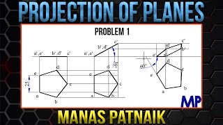 PROJECTION OF PLANESLecture 1  Pentagonal Plane with surface amp edge inclined to HP amp VP [upl. by Safier]