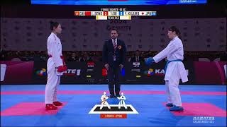 Karate Kumite Final  China vs Japan  Li Gong vs Yuki Kujuro  Casablanca 2024 61 Kg [upl. by Keefer]