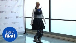 Steps for Sophia as humanoid robot can now move around  Daily Mail [upl. by Hayton942]