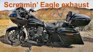 Screamin Eagle exhaust sound baffles in  Harley Road Glide 114  see description please [upl. by Domenech]