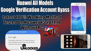 Huawei CUNU29 Y5ii FRP Remove Google Verification Account 2018 [upl. by Nilyaj585]