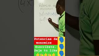 Potencias de monomios foryou matematicaso maths matematica shorts shortsvideo [upl. by Mcmillan]