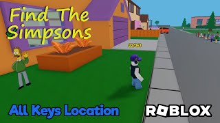 Where To Find And Use All Keys And Shovel in Roblox Find The Simpsons [upl. by Steinke]