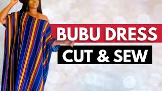 HOW TO MAKE A BUBU DRESS  Cutting amp Stitching  Kaftan Dress  One Shoulder Bubu Dress Bubu Kimono [upl. by Alyn]