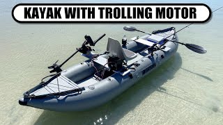 Saturn Fishing Kayak FK396 set up with Electric Trolling Motor [upl. by Annahsor495]