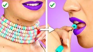 SWEET Ways to Sneak Snacks into a FASHION SHOW Funny Situations amp Clever DIY Ideas by Crafty Panda [upl. by Ylrad]