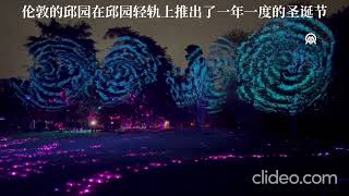 Londons Kew Garden launches annual Christmas at Kew light trail伦敦的邱园在邱园轻轨上推出了一年一度的圣诞节 [upl. by Calica541]