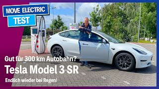 Kleiner Akku große Reichweite Tesla Model 3 SR 2022 bei 130 kmh auf der Autobahn [upl. by Mccoy]