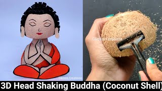 Coconut Shell art and craft ideas  Headshaking BuddhaCoconut Shell craft ideas [upl. by Reivaxe137]