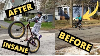 Lawton Denis 2 Year Wheelie Progression [upl. by Aryk94]